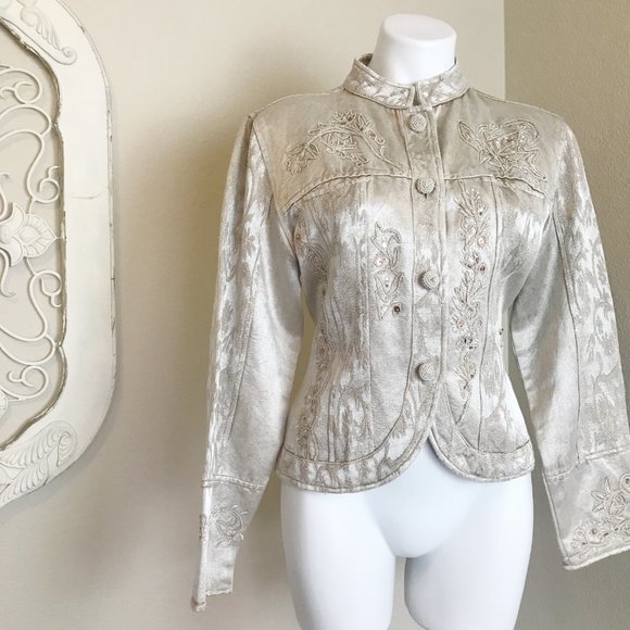 ❌SOLD❌ Urban Tribe | Cream Boho Southwest Design Jacket M - Picture 9 of 10